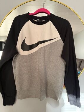 Nike Men’s and or Women’s  Black, White & Gray Logo Crewneck Sweatshirt